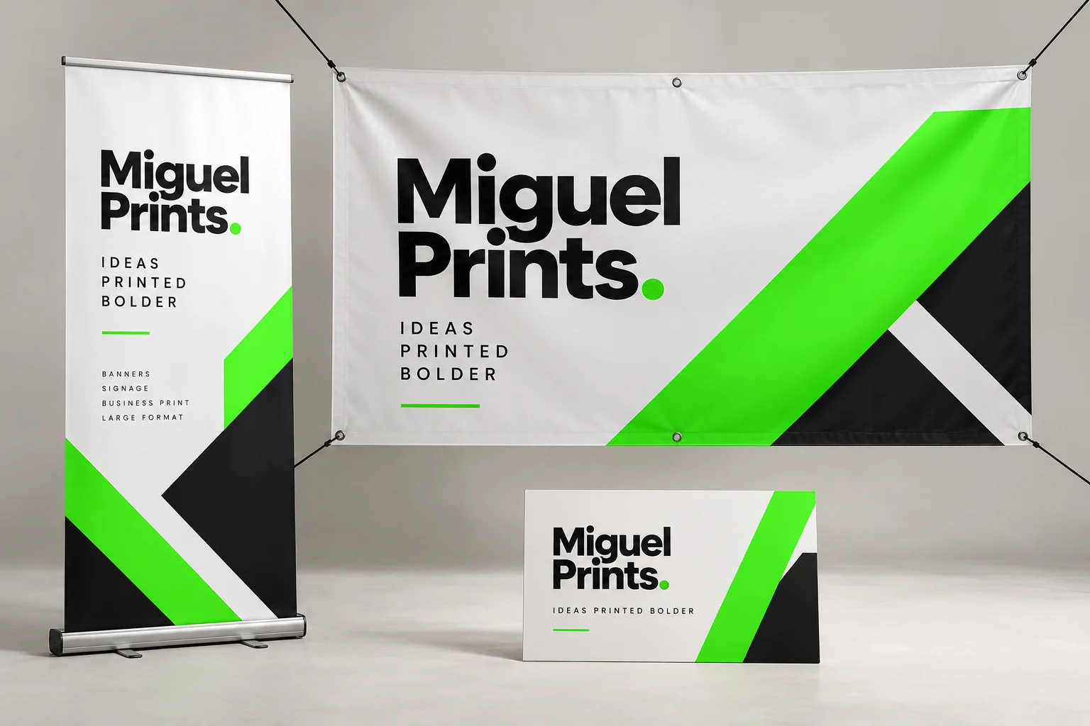 Coordinated roller banner and large-format display concept