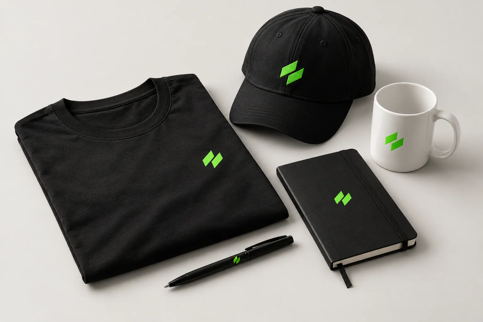 Branded clothing, cap, mug and corporate gifts concept